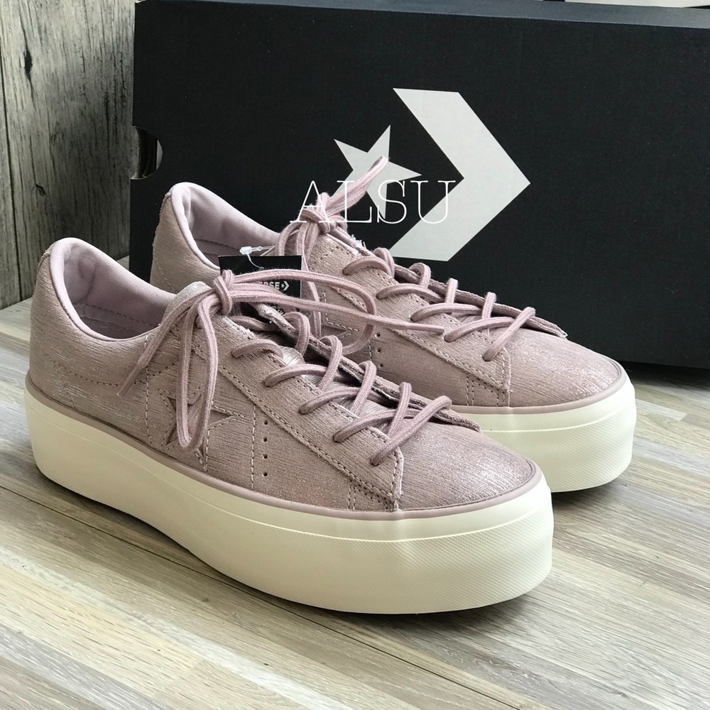 NWT Converse One Star Platform OX Diffused Taupe W - Picture 7 of 8